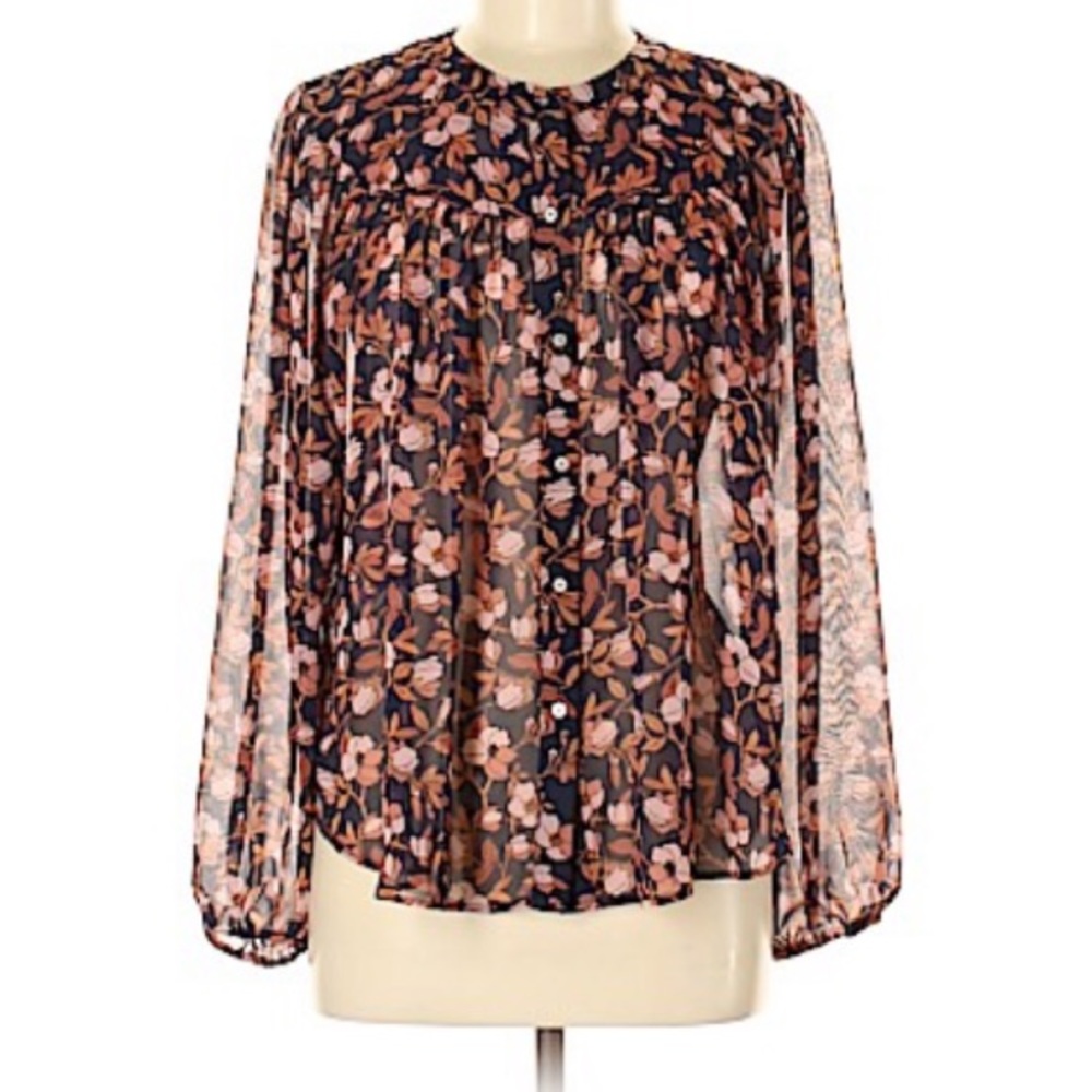 EUC Loft sheer blouse S